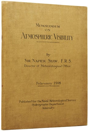 Item #48199 Memorandum on Atmospheric Visibility. Sir Napier SHAW