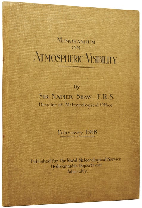 Item #48199 Memorandum on Atmospheric Visibility. Sir Napier SHAW.