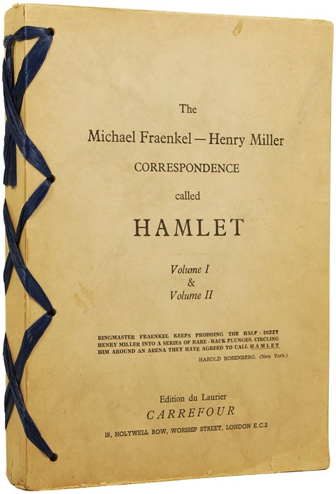 Item #49054 The Michael Fraenkel and Henry Miller Correspondence, Called Hamlet. Volume I and Volume II. Michael FRAENKEL, Henry MILLER.