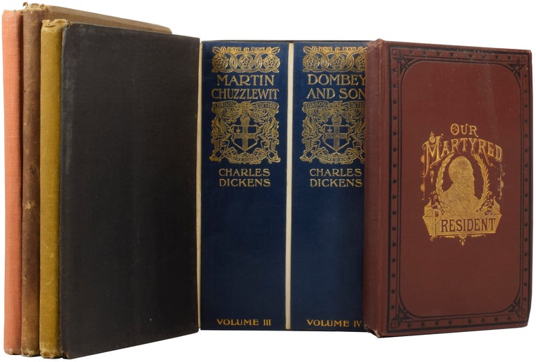 Item #49285 [Five Publishers' Sample Books]. 'Our Martyred President: The Life and Public Services of Gen. James A. Garfield'; 'The London Dickens'; 'The Klondike Gold Fields'; 'Canada Under the Administration of Lord Dufferin'; 'Earl Kitchener and the Great War'. James D. MCCABE, Charles DICKENS, A. C. HARRIS, George STEWART, Captain Logan HOWARD-SMITH.