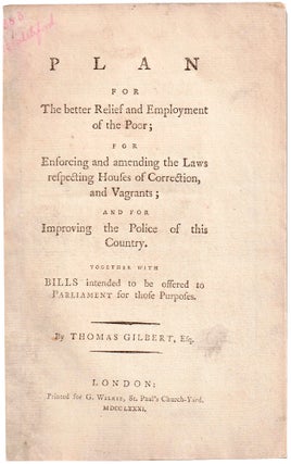 Item #49727 Plan for the better Relief and Employment of the Poor; for Enforcing and amending the...