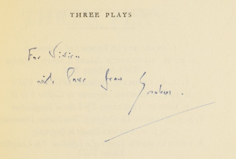 Item #50907 Three Plays. The Living Room, The Potting Shed, and The Complaisant Lover. Graham GREENE.