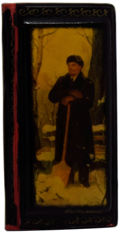 Item #52671 [Enamelled Russian Address Book featuring a Winter portrait of Lenin]. ANONYMOUS.