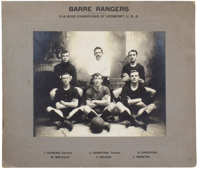 Item #54436 [Photographs of Barre Rangers Foot Ball Club, United States Football Association, 1913]. ANONYMOUS.