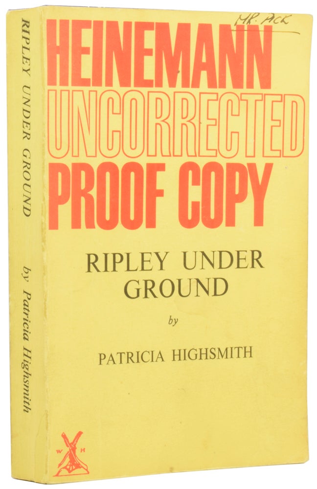Item #54699 Ripley Under Ground. Patricia HIGHSMITH.