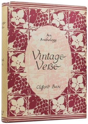 Item #56600 Vintage Verse. An Anthology of Poetry in English. Clifford BAX, compiler
