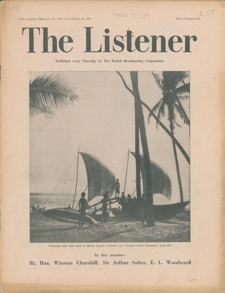 Item #56915 The Listener. Vol. XXXIX No.995. Winston CHURCHILL.
