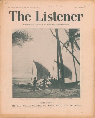 Item #56915 The Listener. Vol. XXXIX No.995. Winston CHURCHILL
