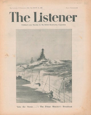 Item #56918 The Listener. Vol. XXVII No.684. Winston CHURCHILL, Edmund BLUNDEN