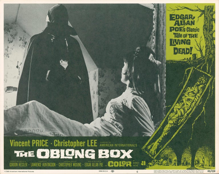Item #57035 The Oblong Box [LOBBY CARDS]. Lawrence HUNTINGDON, writer, Gordon HESSLER, director, producer, Edgar Allan POE, concept.