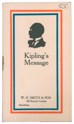 Item #57058 Kipling's Message. Rudyard KIPLING