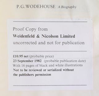 P.G. Wodehouse: A Biography.