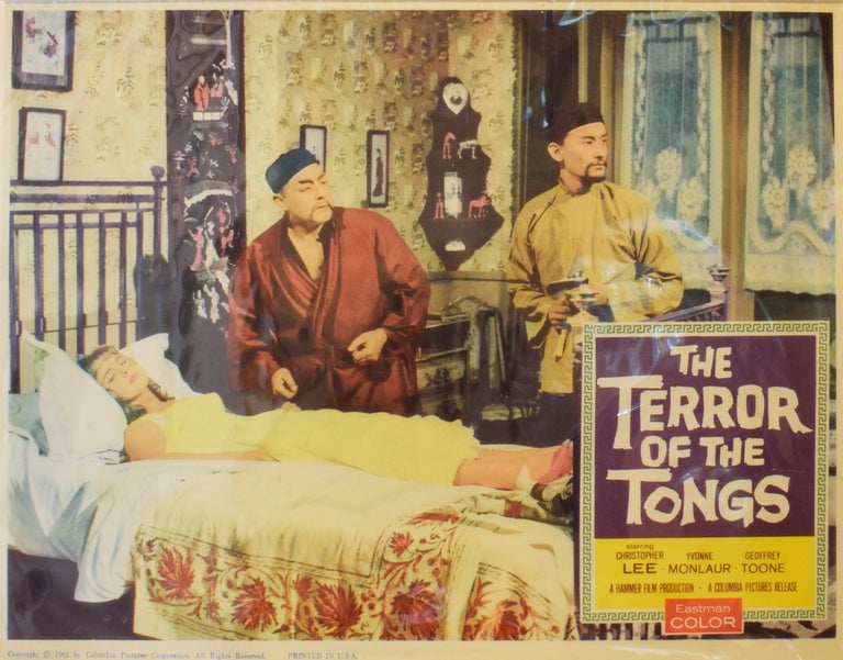 Item #57750 The Terror of the Tongs [LOBBY CARD]. Jimmy SANGSTER, writer, Anthony BUSHELL, director, Kenneth HYMAN, producer.