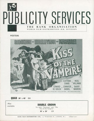 Item #57862 Kiss of the Vampire — Publicity Services [Film Campaign Brochure]. ANONYMOUS