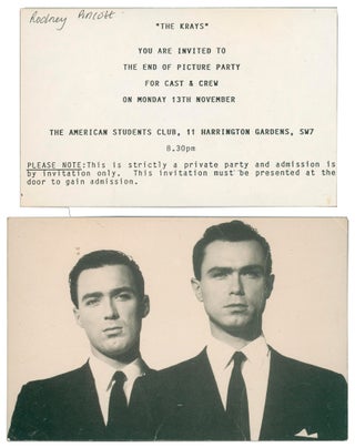 Item #59445 [Movie Wrap-Party Invitation for "The Krays"]. ANONYMOUS
