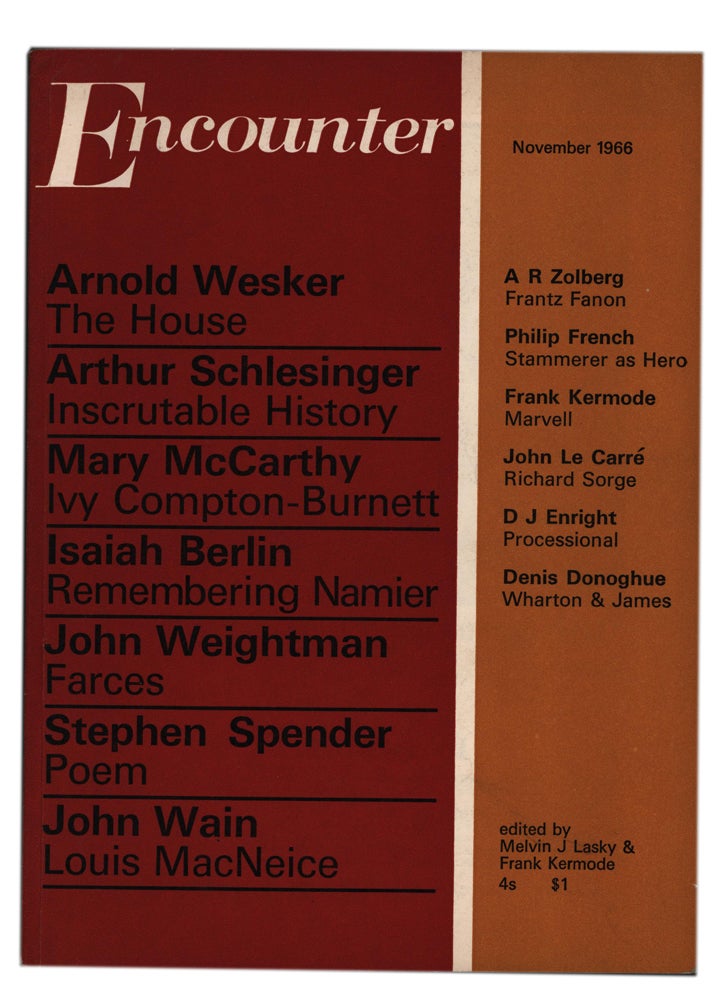 Item #59816 The Spy to End Spies [and] L.B. Namier [and] Isé: Voice from a Skull [and] Louis MacNeice as Critic [in] Encounter Magazine. Vol. XXVI, No.5. Stephen SPENDER, Frank, KERMODE, Melvin J. LASKY, John LE CARRÉ, Isaiah BERLIN, John WAIN.