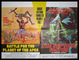 Item #59839 [MOVIE POSTER] Battle For The Planet of The Apes / The Neptune Factor. Film Promotion