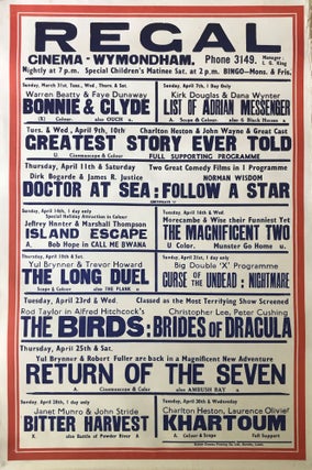 Item #60278 [MOVIE POSTER] Bonnie and Clyde, The Birds, Brides of Dracula, etc. Film Promotion