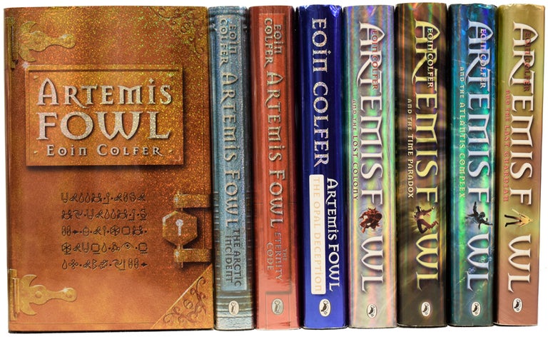 Item #63648 [Complete Artemis Fowl]. Artemis Fowl; The Arctic Incident; The Eternity Code; The Opal Deception; The Lost Colony; The Time Paradox; The Atlantis Complex; The Last Guardian. Eoin COLFER, born 1965.