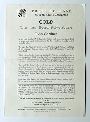 Item #65200 Cold [James Bond series]. Ian FLEMING, John GARDNER