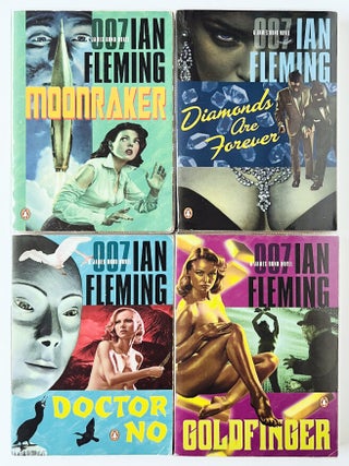 Group of 'Bond Re-jacketed' paperback series. Comprising: Moonraker, Diamonds Are Forever, Doctor No, Goldfinger, Thunderball, The Spy Who Loved Me, You Only Live Twice, and The Man With The Golden Gun.