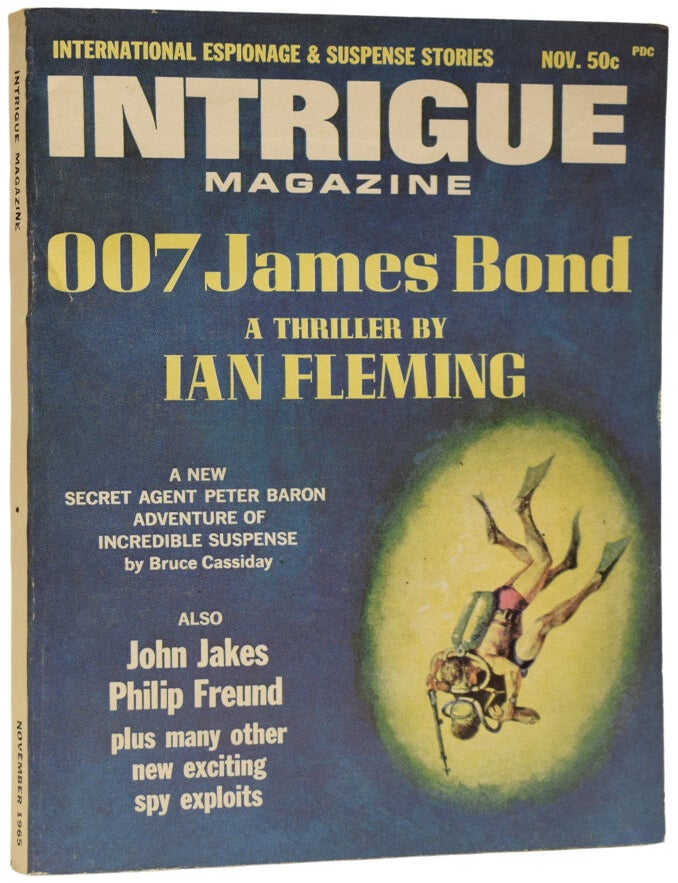 Item #67659 Berlin Escape [The Living Daylights] contained within 'Intrigue Magazine' November 1965, volume 1, number 2. Ian Lancaster FLEMING.