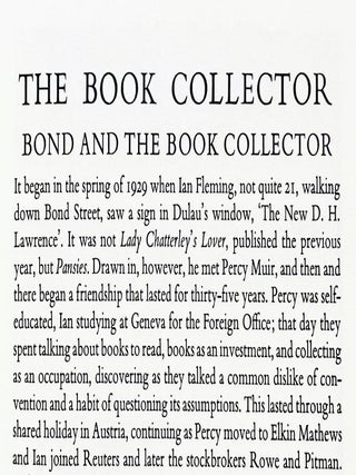 'James Bond and the Book Collector' within The Book Collector. Spring 2014.