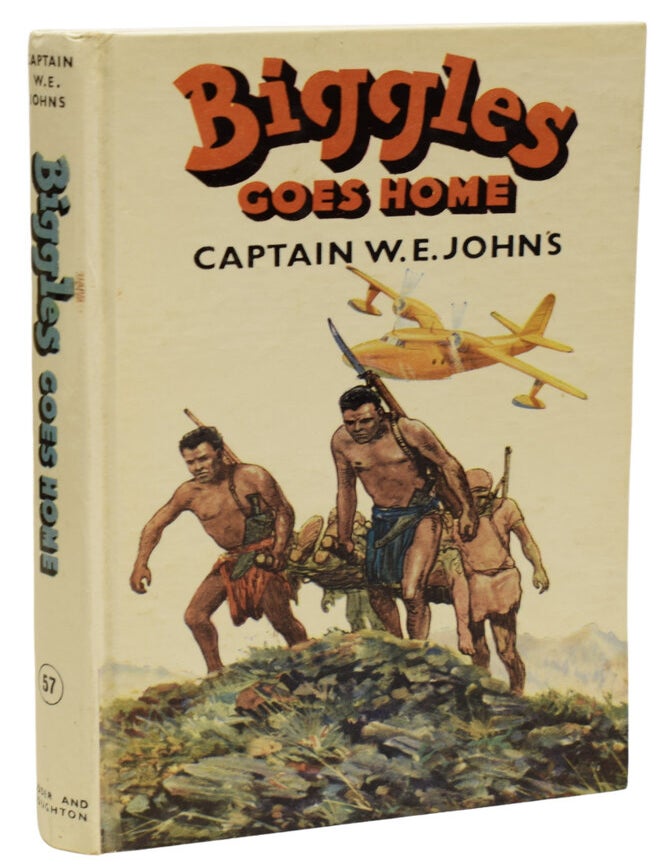 Item #68888 Biggles Goes Home. Captain W. E. JOHNS, Leslie STEAD.