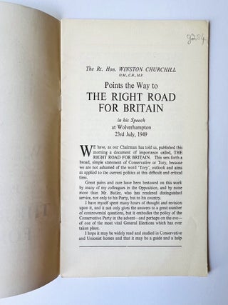 The Right Road for Britain, Winston Churchill's speech at Wolverhampton of 23rd July 1949.