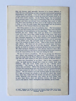 The People's Peril -And the Way Out. A Speech in the House of Commons by the Rt. Hon. Winston Churchill M.P,. March 12th, 1947.