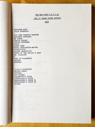 The Man From U.N.C.L.E. 'The 15 Years Later Affair'. Filmscript.