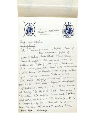 Manuscript notes on an international crime conference, developed into From Russia, With Love.
