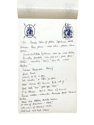 Manuscript notes on an international crime conference, developed into From Russia, With Love.