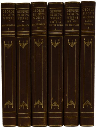 The Works of George Eliot. Standard Edition. Adam Bede; The Mill on the Floss; Silas Marner, The Lifted Veil, Brother Jacob; Scenes of Clerical Life; Felix Holt; Romola; Middlemarch; Daniel Deronda; The Legend of Jubal and Other Poems, Old and New; Essays, and Leaves from a Note-book; The Spanish Gypsy;Impressions of Theophrastus Such.