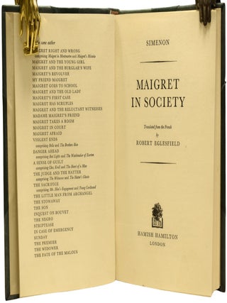 Maigret In Society.
