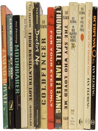 Complete First American Editions of Ian Fleming's James Bond series. [Set of works / novels comprising: Casino Royale, Live and Let Die, Moonraker, Diamonds Are Forever, From Russia With Love, Dr. No, Goldfinger, For Your Eyes Only (short stories inc. From A View To A Kill, Quantum of Solace), Thunderball, The Spy Who loved Me, On Her Majesties Secret Service, You Only Live Twice, The Man with the Golden Gun, and Octopussy & The Living Daylights (short stories)].