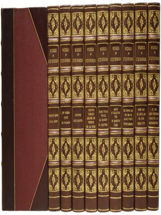 Item #71718 The Works of R.L. Stevenson. Treasure Island, New Arabian Nights, The Black Arrow,...
