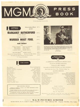 Mrs. McGinty's Dead / Murder Most Foul (First Edition hardback and Press book for the film).