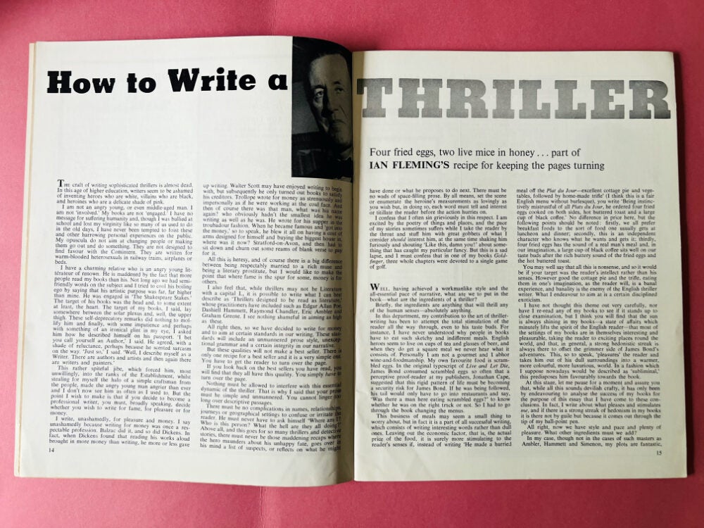 'How To Write A Thriller' contained within 'Books and Bookmen' magazine ...