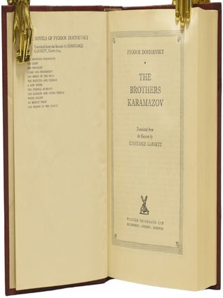 The Novels of F. Dostoevsky. Translated from the Russian by Constance Garnett. The Brothers Karamasov, The Idiot, The Possessed, Crime and Punishment, The House of the Dead, The Insulted and Injured, A Raw Youth, The Friend of the Family, The Eternal Husband and other Stories, The Gambler and other Stories, White Nights and other Stories, An Honest Thief and other Stories.