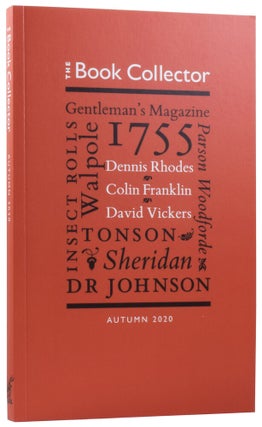 Item #73322 The Book Collector. Autumn 2020. Edited by James Fleming. BIBLIOGRAPHY, Authors,...