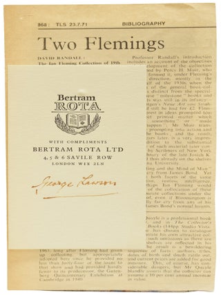 The Ian Fleming Collection of 19th-20th century Source material Concerning Western Civilization together with the Originals of the James Bond-007 Tales.