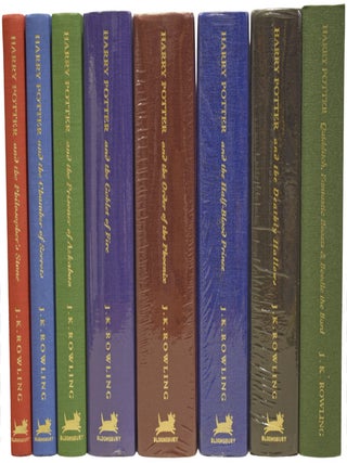 Harry Potter Series, Complete Deluxe Set, with supplementary works. Being: The Philosopher's Stone; The Chamber of Secrets; The Prisoner of Azkaban; The Goblet of Fire; The Order of The Phoenix; The Half-Blood Prince; The Deathly Hallows; Fantastic Beasts and Where to Find Them; Quidditch Through the Ages; and The Tales of Beedle the Bard.