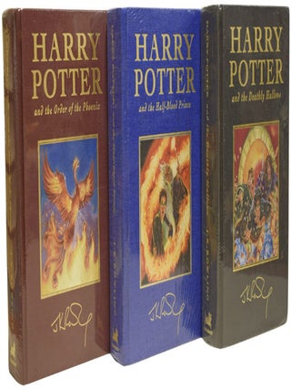 Harry Potter Series, Complete Deluxe Set, with supplementary works. Being: The Philosopher's Stone; The Chamber of Secrets; The Prisoner of Azkaban; The Goblet of Fire; The Order of The Phoenix; The Half-Blood Prince; The Deathly Hallows; Fantastic Beasts and Where to Find Them; Quidditch Through the Ages; and The Tales of Beedle the Bard.