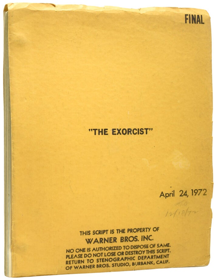 Item #73484 [Screenplay] The Exorcist. Film Script. William BLATTY, Peter.