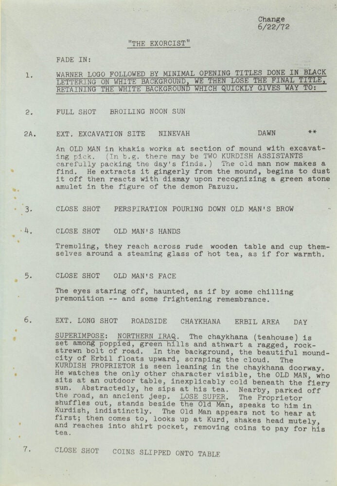 Exorcism Script Screenplay The Exorcist. Film Script | William BLATTY, Peter