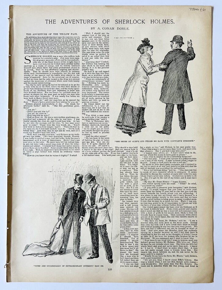 Item #73844 Harper's Weekly, Vol. XXXVII, No. 1917. [The Adventures of Sherlock Holmes - The Yellow Face]. Arthur Conan DOYLE, Sir, W. H. HYDE.