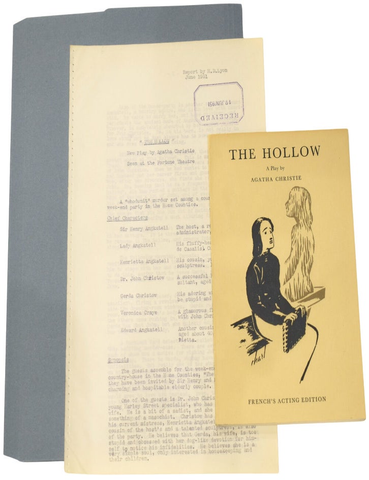 Item #74493 The Hollow: Associated British Picture Corporation (ABPC) reader's report, assessing the novel's potential for film adaptation. Agatha CHRISTIE, Anon.
