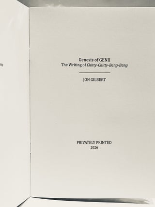 Genesis of GEN11. The Writing of Chitty-Chitty-Bang-Bang.
