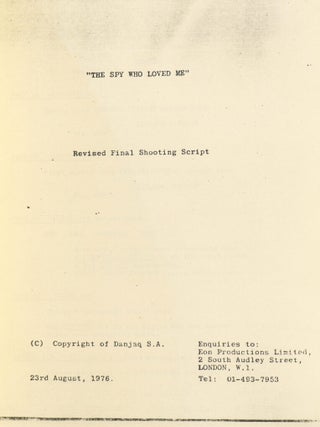 [Screenplay] The Spy Who Loved Me. Film script.